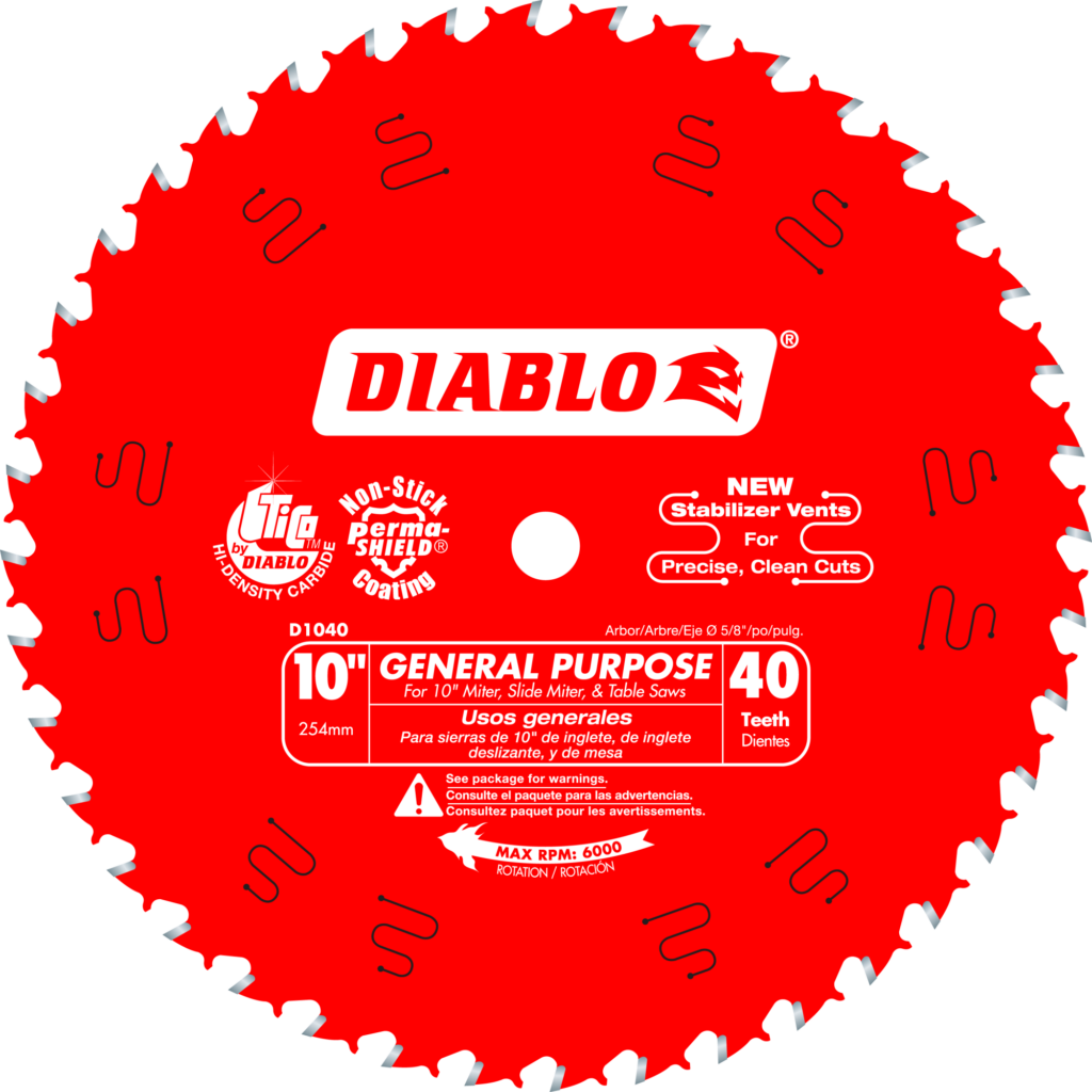 10" x 40-Teeth General Purpose Saw Blade for Wood