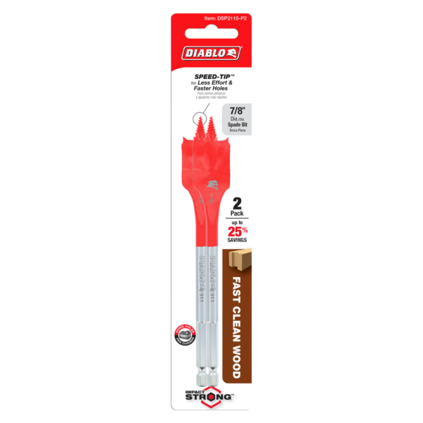 7/8" x 6" Spade Bits for Wood (2-Pack) - Image 2