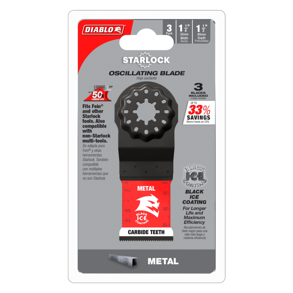 1-1/4" AMPED™ Steel Demon™ Starlock Carbide Teeth Oscillating Blades for Metal (3-Pack)