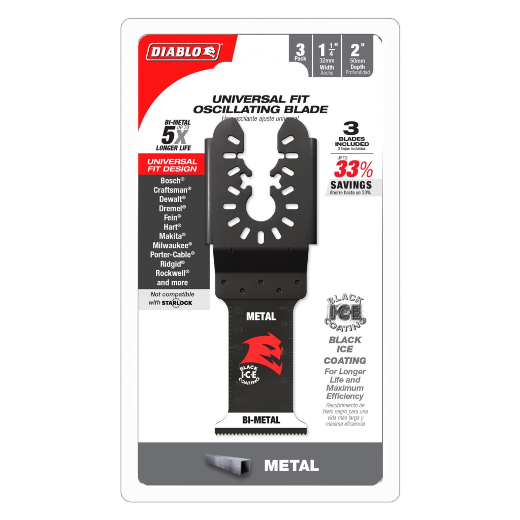 1-1/4" Steel Demon™ Universal Fit Bi-Metal Oscillating Blades for Metal (3-Pack)