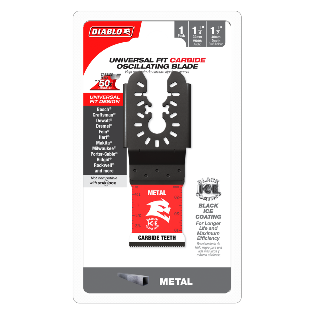 1-1/4" AMPED™ Steel Demon™ Universal Fit Carbide Teeth Oscillating Blade for Metal