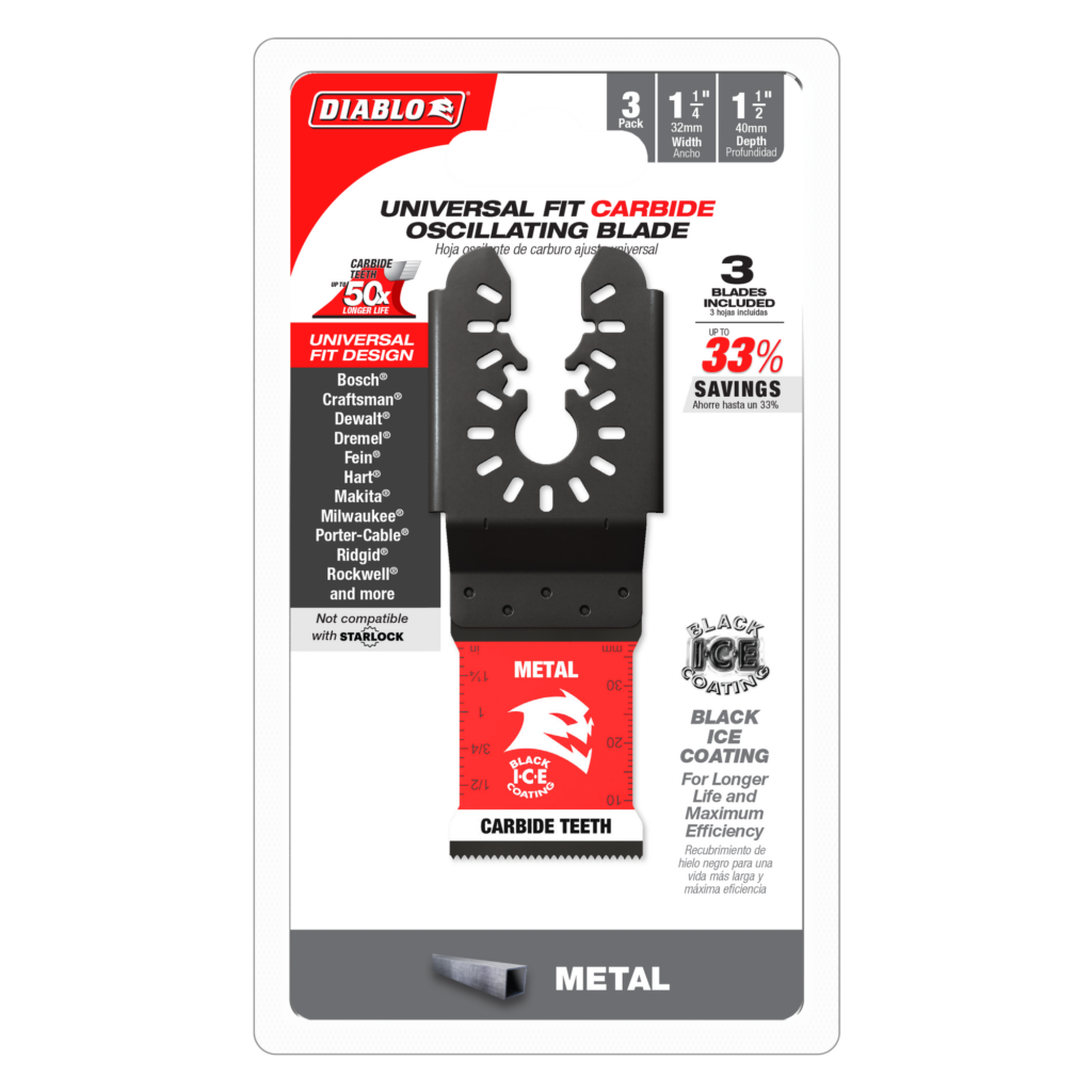 1-1/4" AMPED™ Steel Demon™ Universal Fit Carbide Teeth Oscillating Blades for Metal (3-Pack)