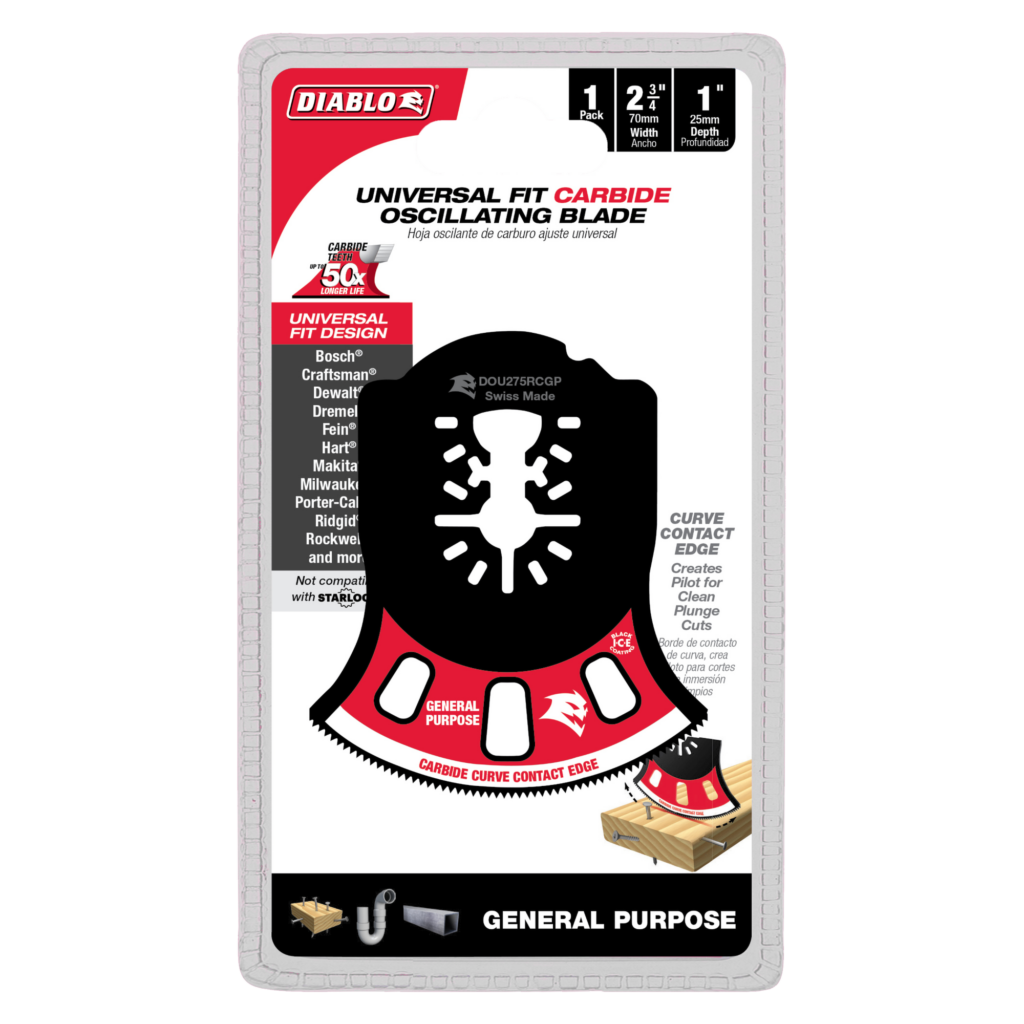 2-3/4" AMPED™ Demo Demon™ Universal Fit Carbide Teeth Oscillating Blade for General Purpose Cuts