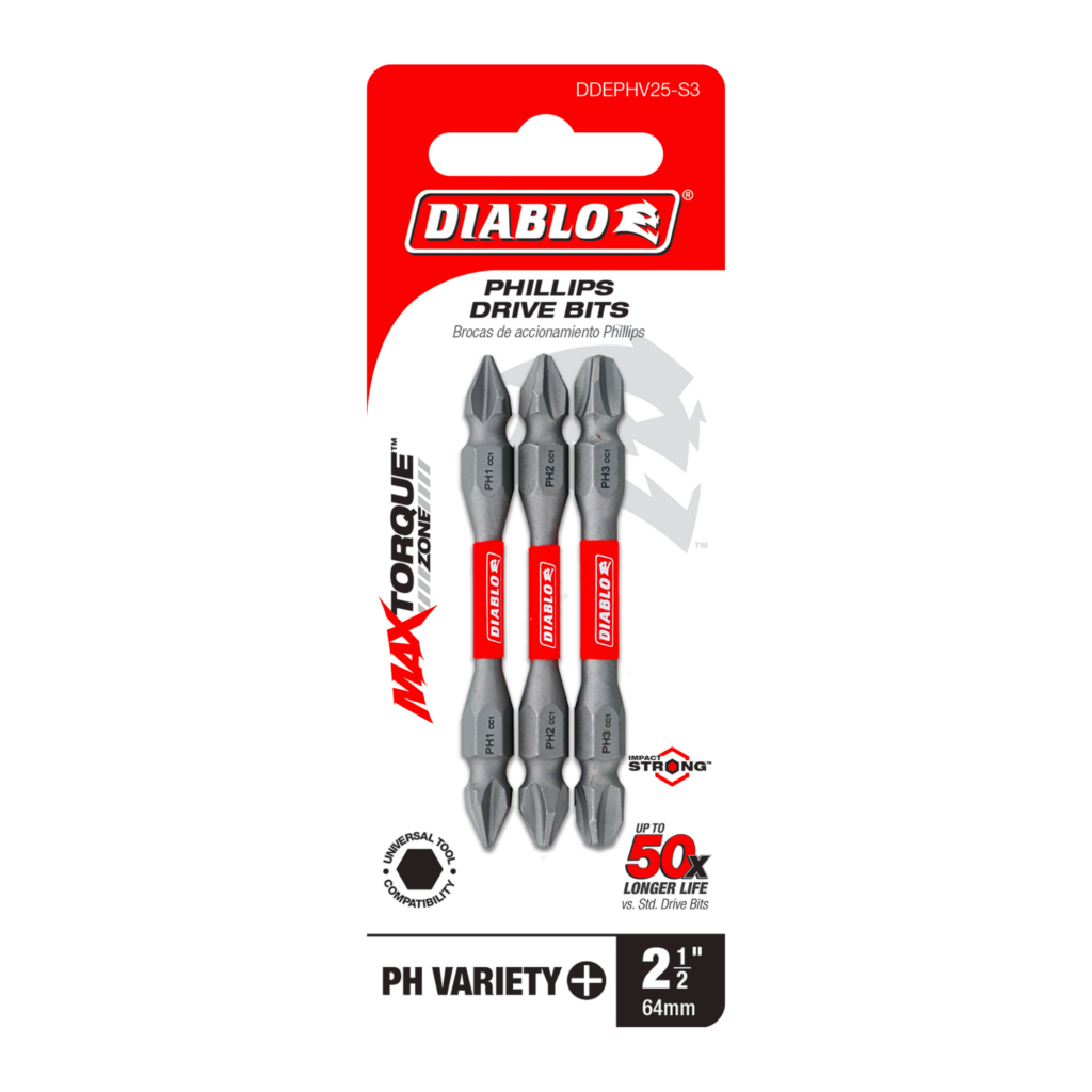 2-1/2" Double-Ended Phillips Drive Bit Set (3-Piece)