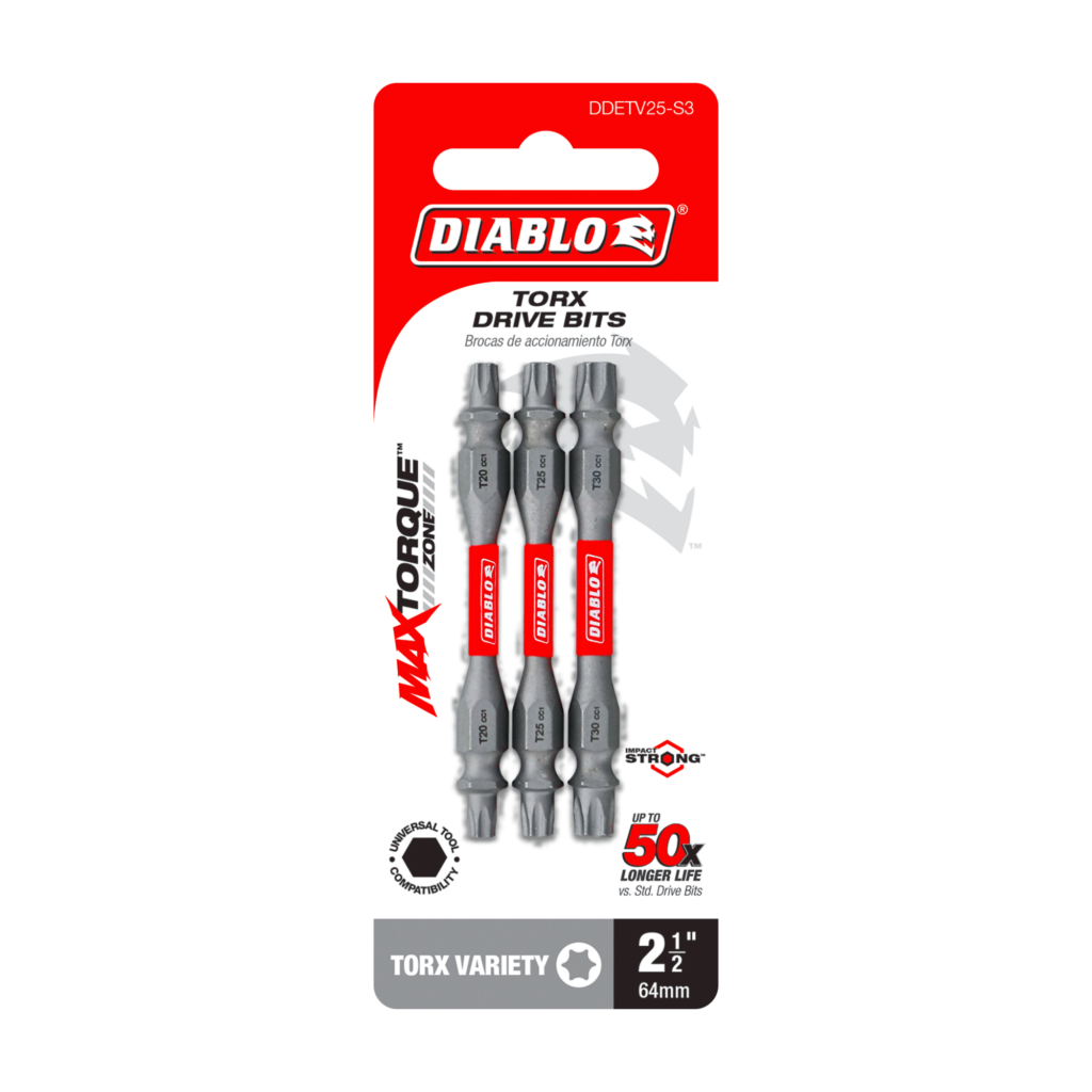 2-1/2" Double-Ended Torx Drive Bits (3-Piece)