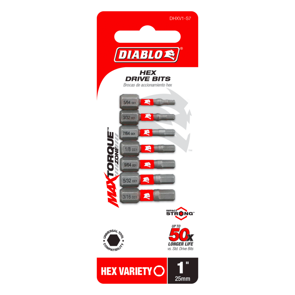 7 pc 1" Hex Drive Bit Set (7-Piece)