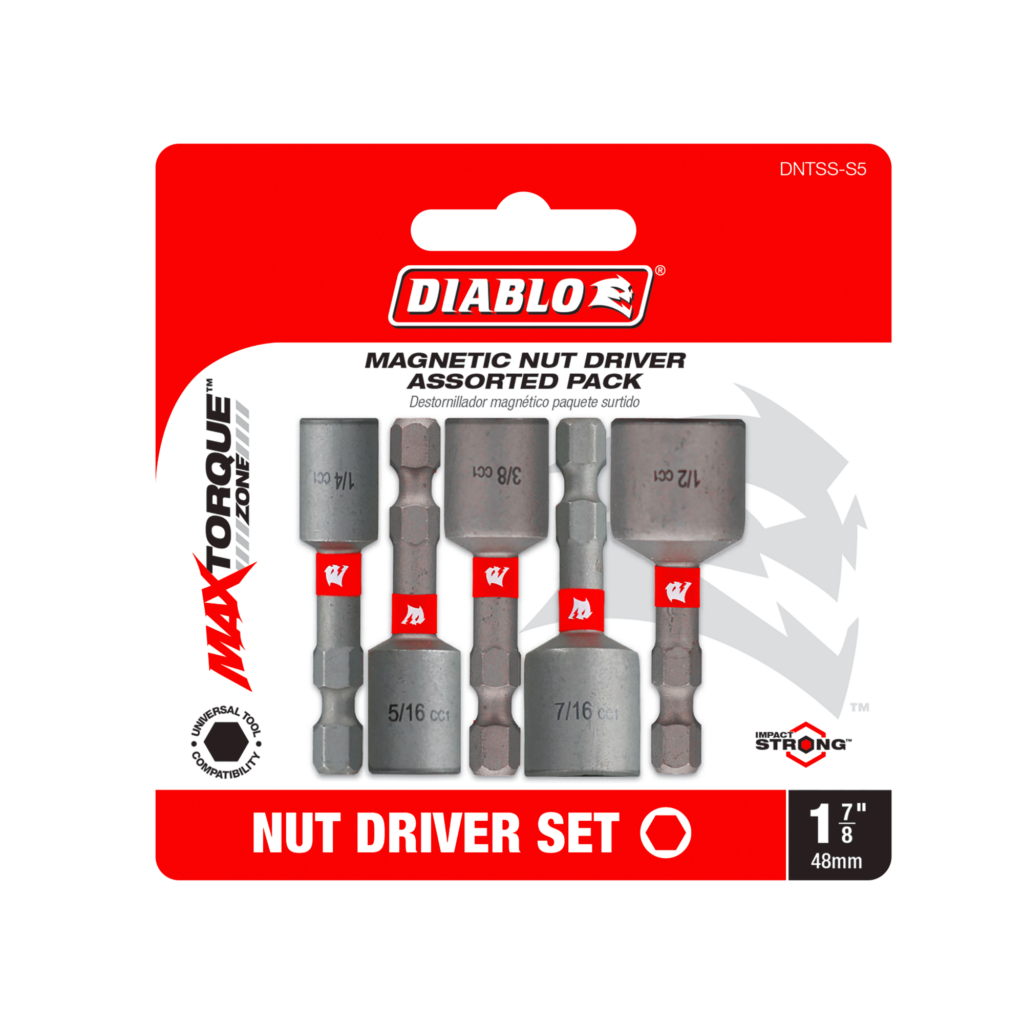 1-7/8" Magnetic Nut Driver Assorted Pack (5-Piece)