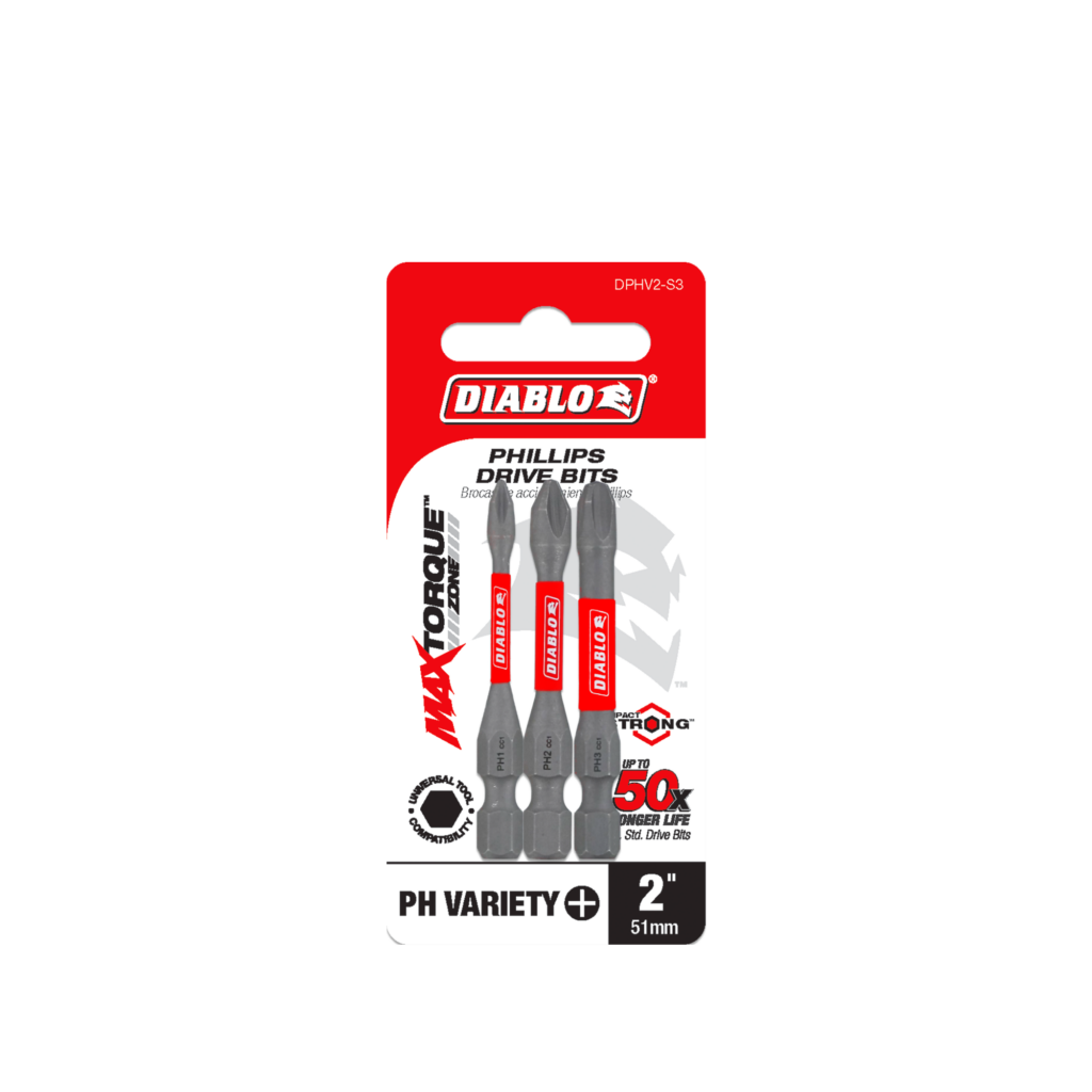 2" Assorted Phillips Drive Bits (3-Piece)