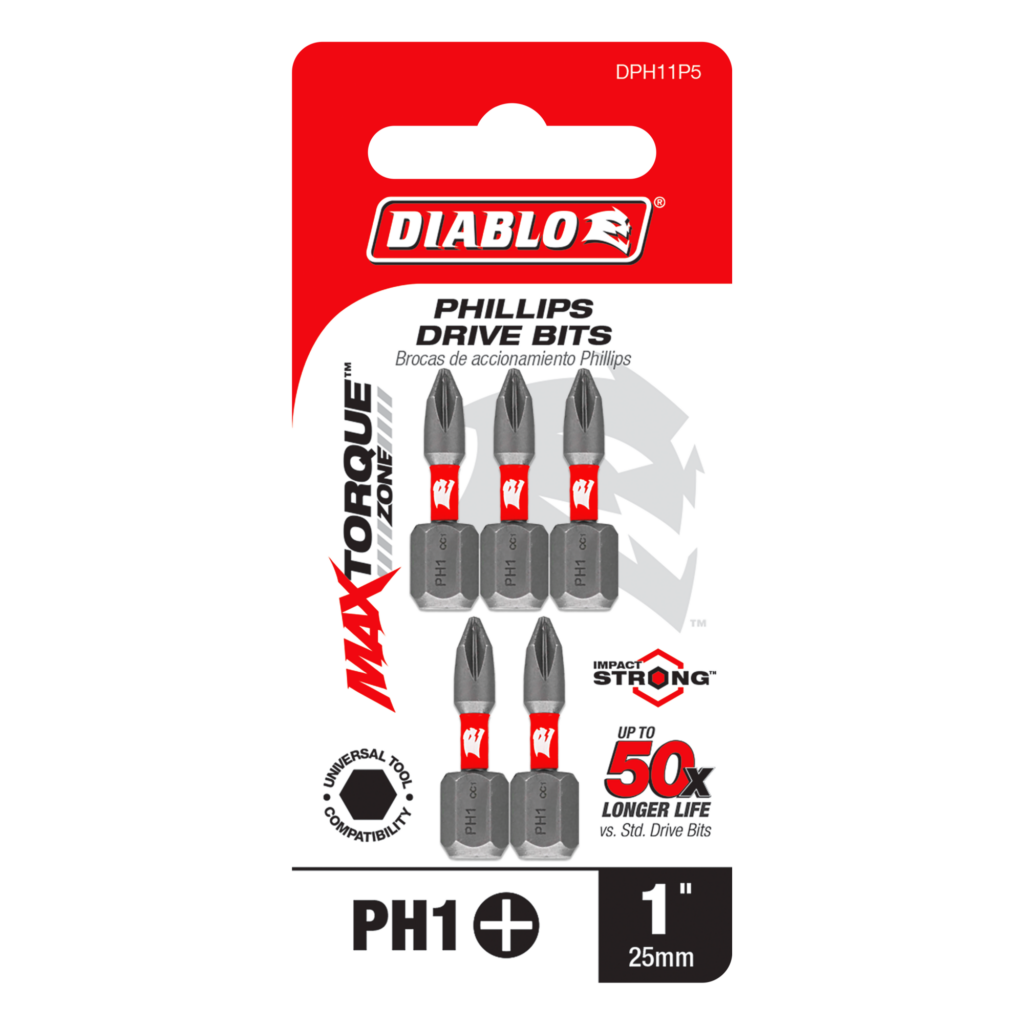 1" #1 Phillips Drive Bits  (5-Pack)