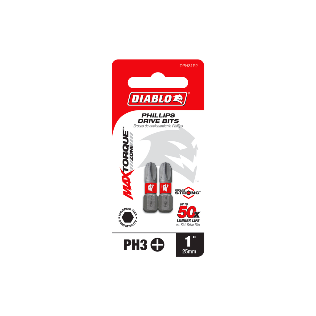1" #3 Phillips Drive Bits (2-Pack)
