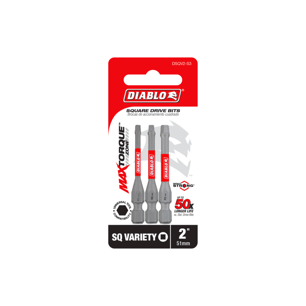 2" Square Drive Bit Assorted Pack (3-Piece)