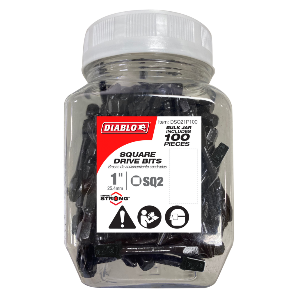 1" #2 Square Drive Bits (100-Pack)