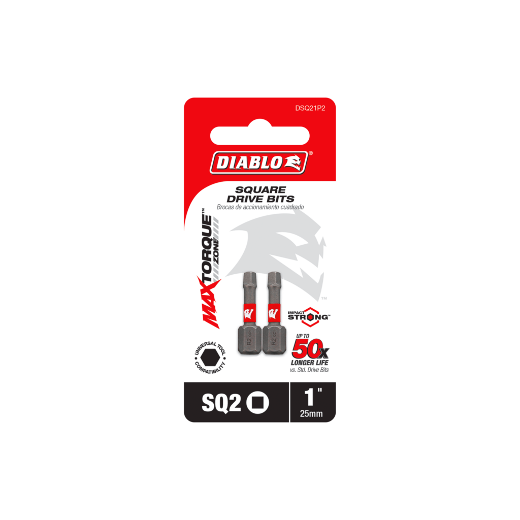 1" #2 Square Drive Bits (2-Pack)