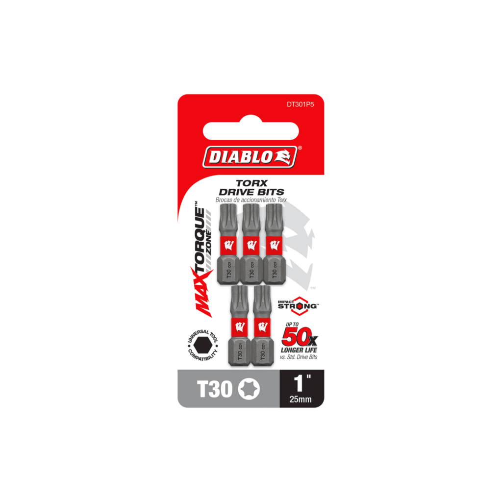 1" #30 Torx Drive Bits (5-Pack)