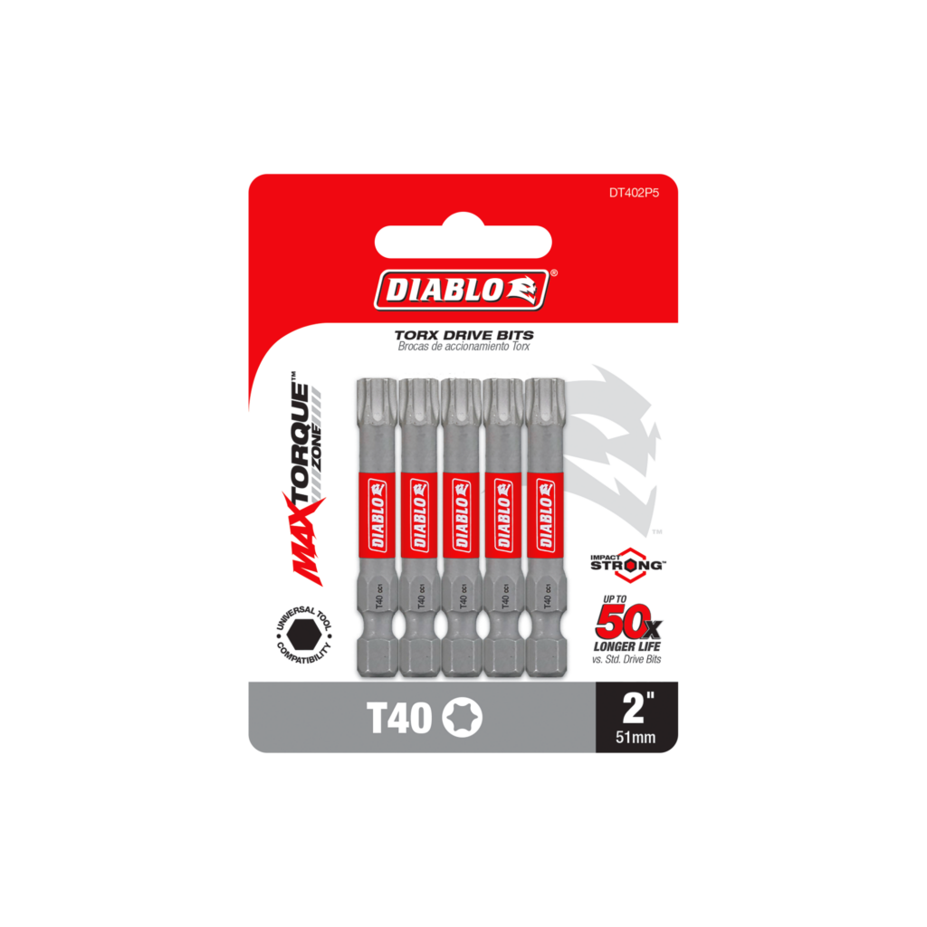 2" #40 Torx Drive Bits (5-Pack)