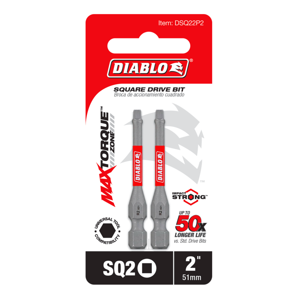 2" #2 Square Drive Bit (2-Pack)