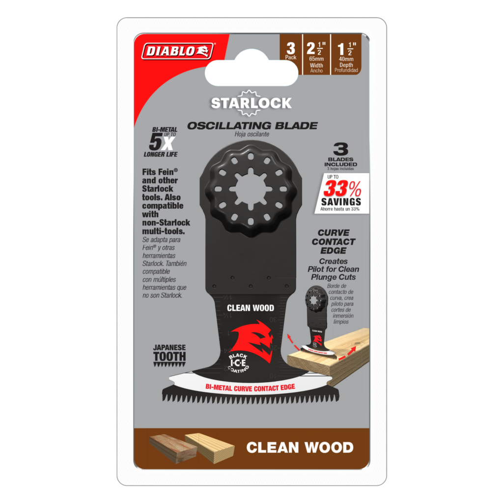 2-1/2" Demo Demon™ Starlock Bi-Metal Oscillating Blades for Clean Wood (3-Pack)