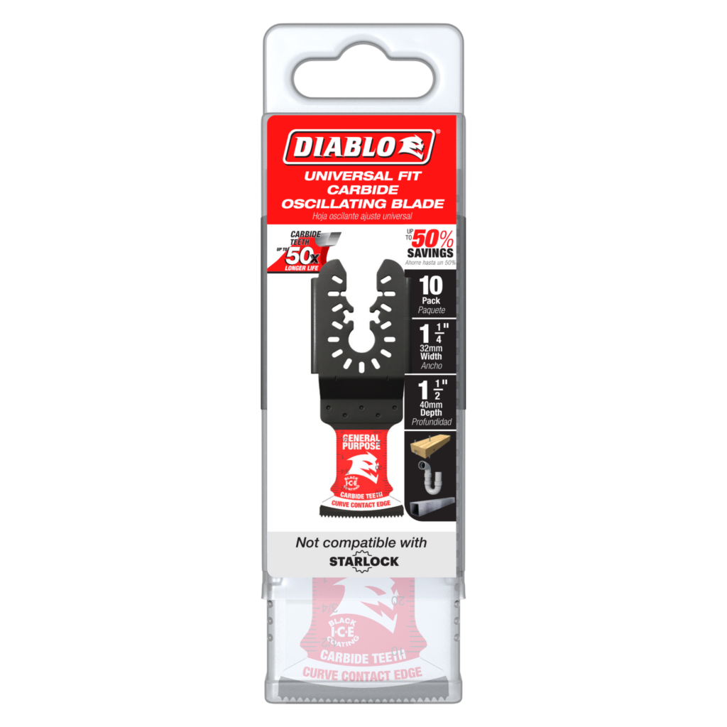 1-1/4" AMPED™ Demo Demon™ Universal Fit Carbide Teeth Oscillating Blades for General Purpose Cuts (10-Pack)