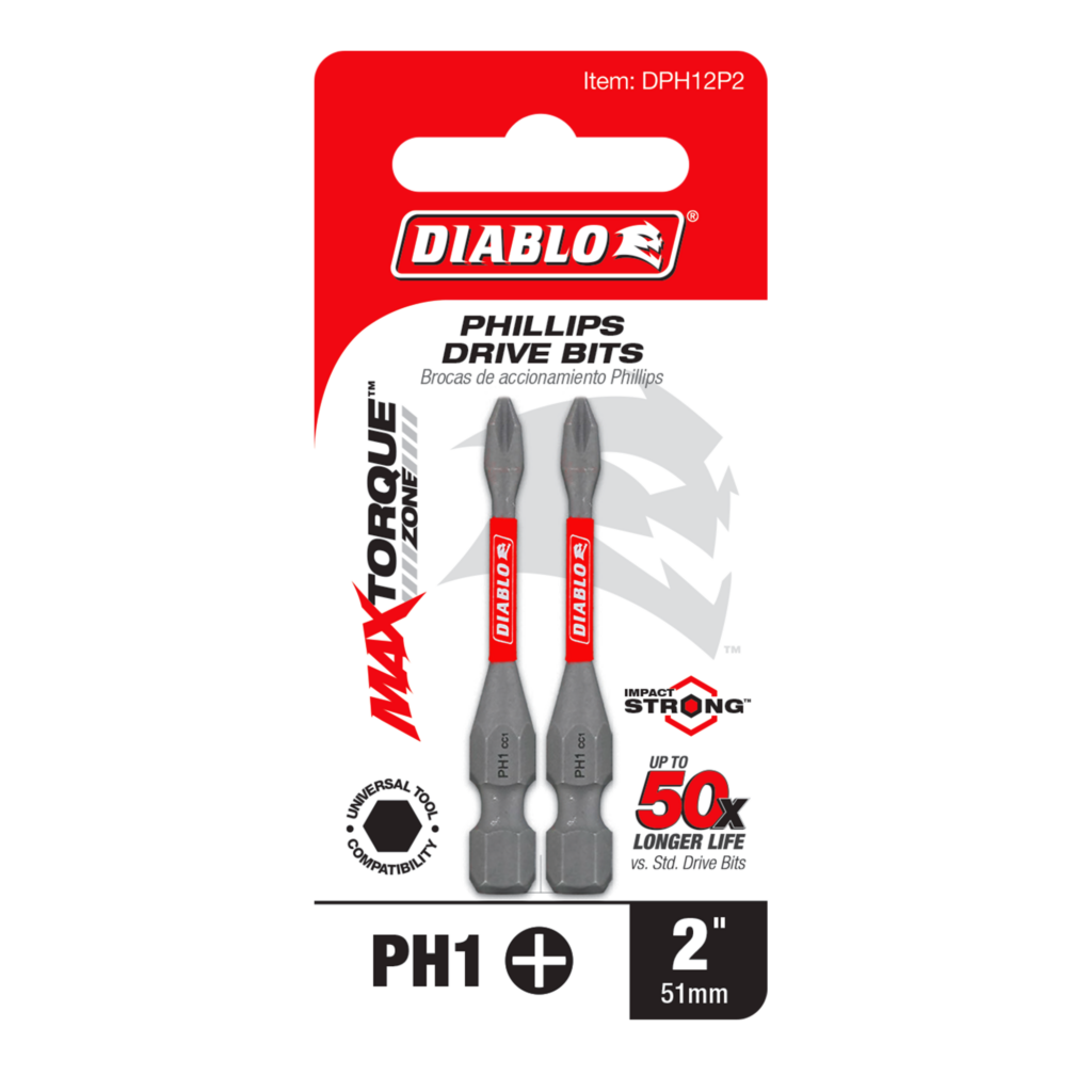 2" #1 Phillips Drive Bit (2-Pack)