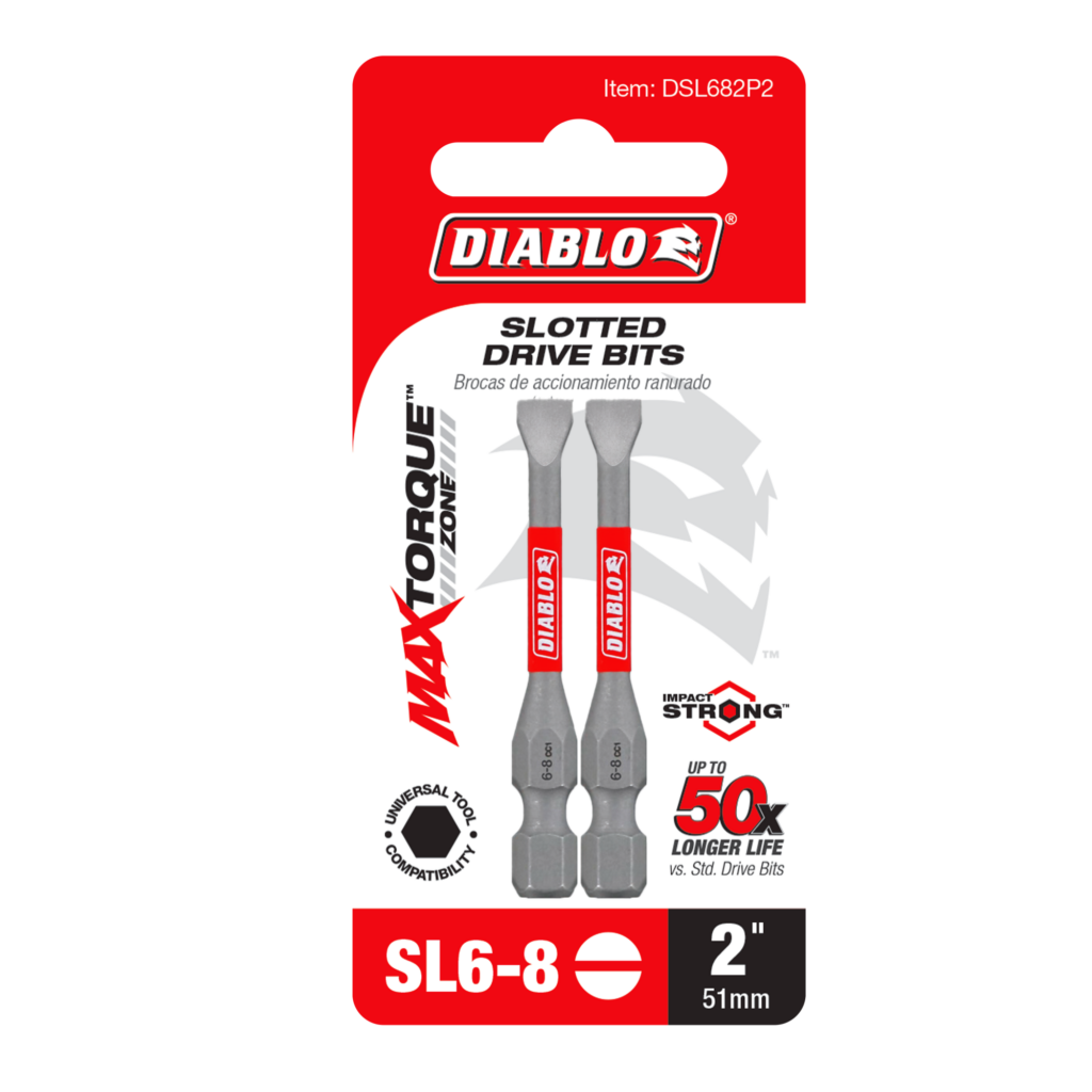 2" SL6-8 Slotted Drive Bits