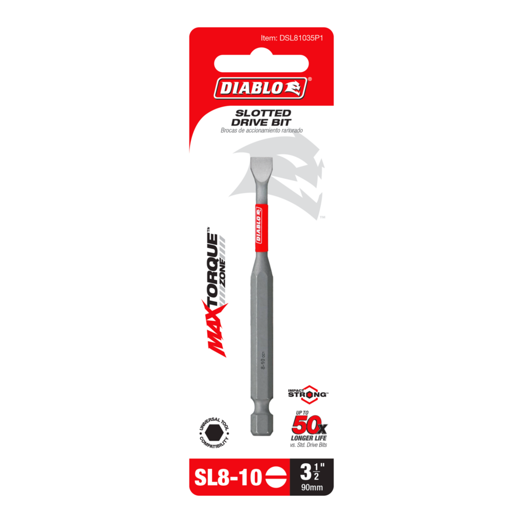 3.5" SL8-10 Slotted Drive Bits