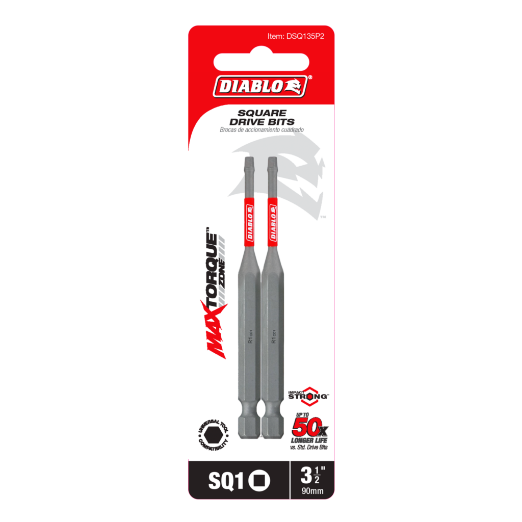 3-1/2" #1 Square Drive Bit (2-Pack)