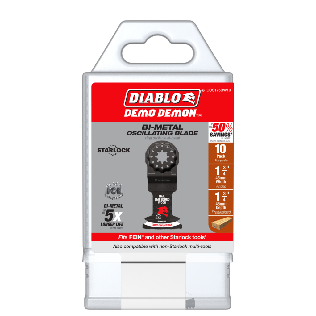 1-3/4" Demo Demon™ Starlock Bi-Metal Oscillating Blades for Nail-Embedded Wood (10-Pack)