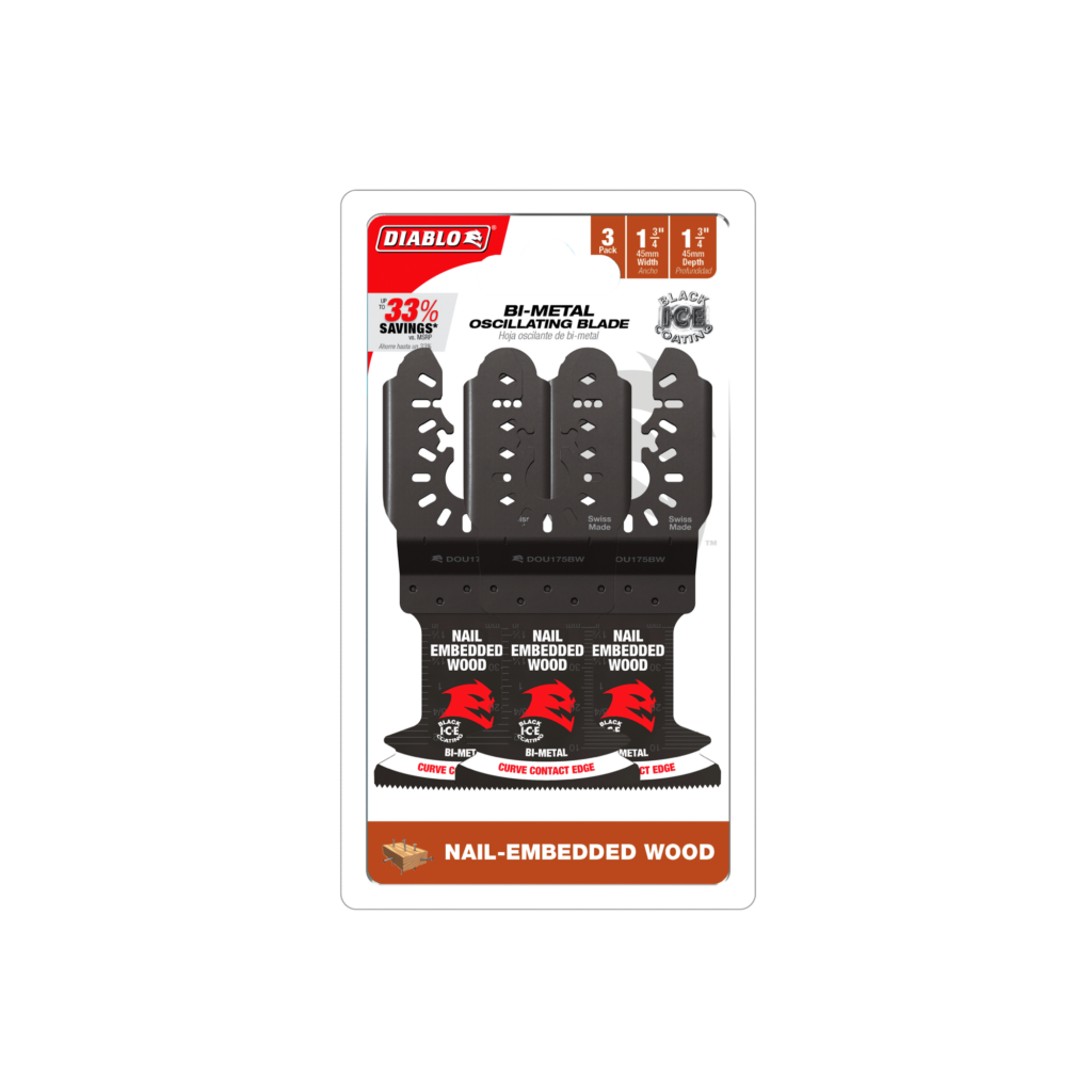 Diablo 1-3/4" Demo Demon™ Bi-Metal Oscillating Blades for Clean Wood (3-Pack)