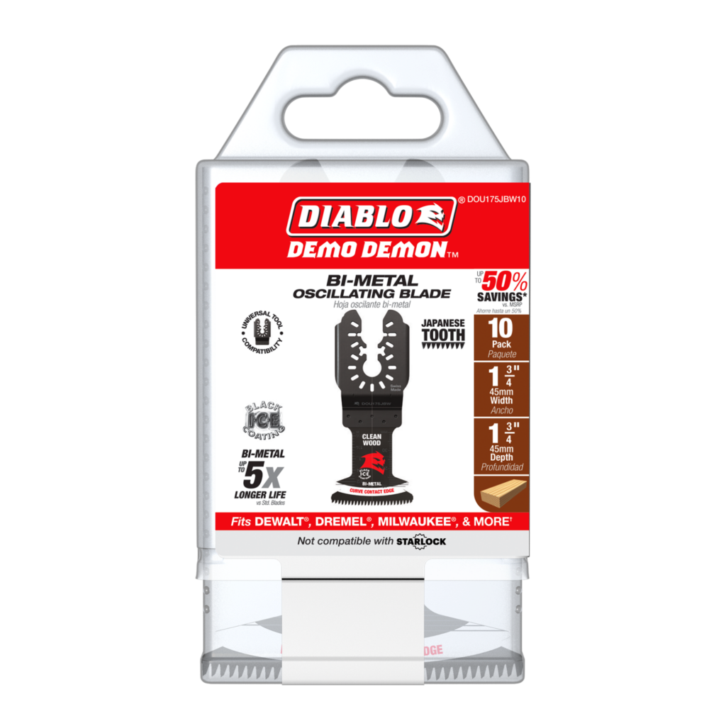 Diablo Demo Demon™ 1-3/4"  Bi-Metal Oscillating Blades for Clean Wood (10-Pack)
