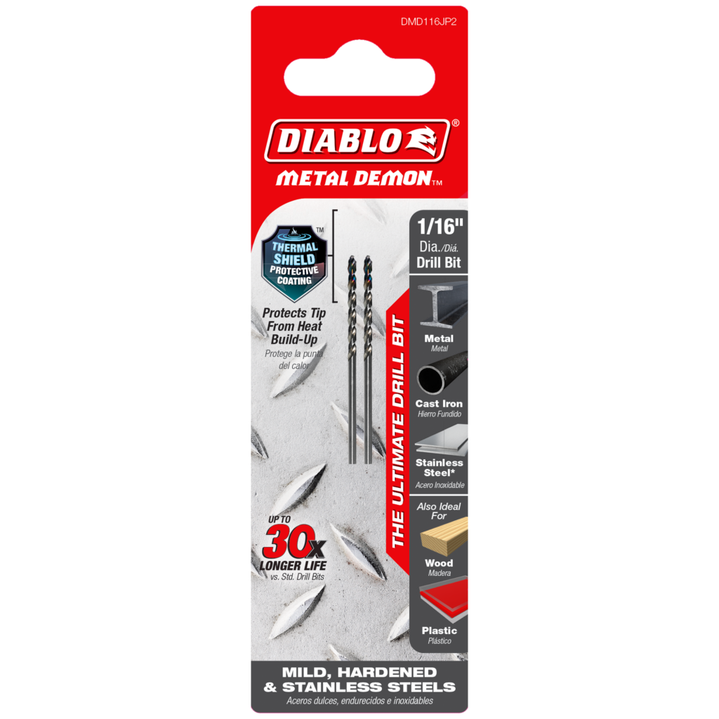 1/16" Metal Demon™ Drill Bits for Mild, Hardened and Stainless Steels (2-Pack)