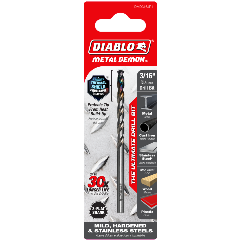 3/16" Metal Demon™ Drill Bit for Mild, Hardened and Stainless Steels