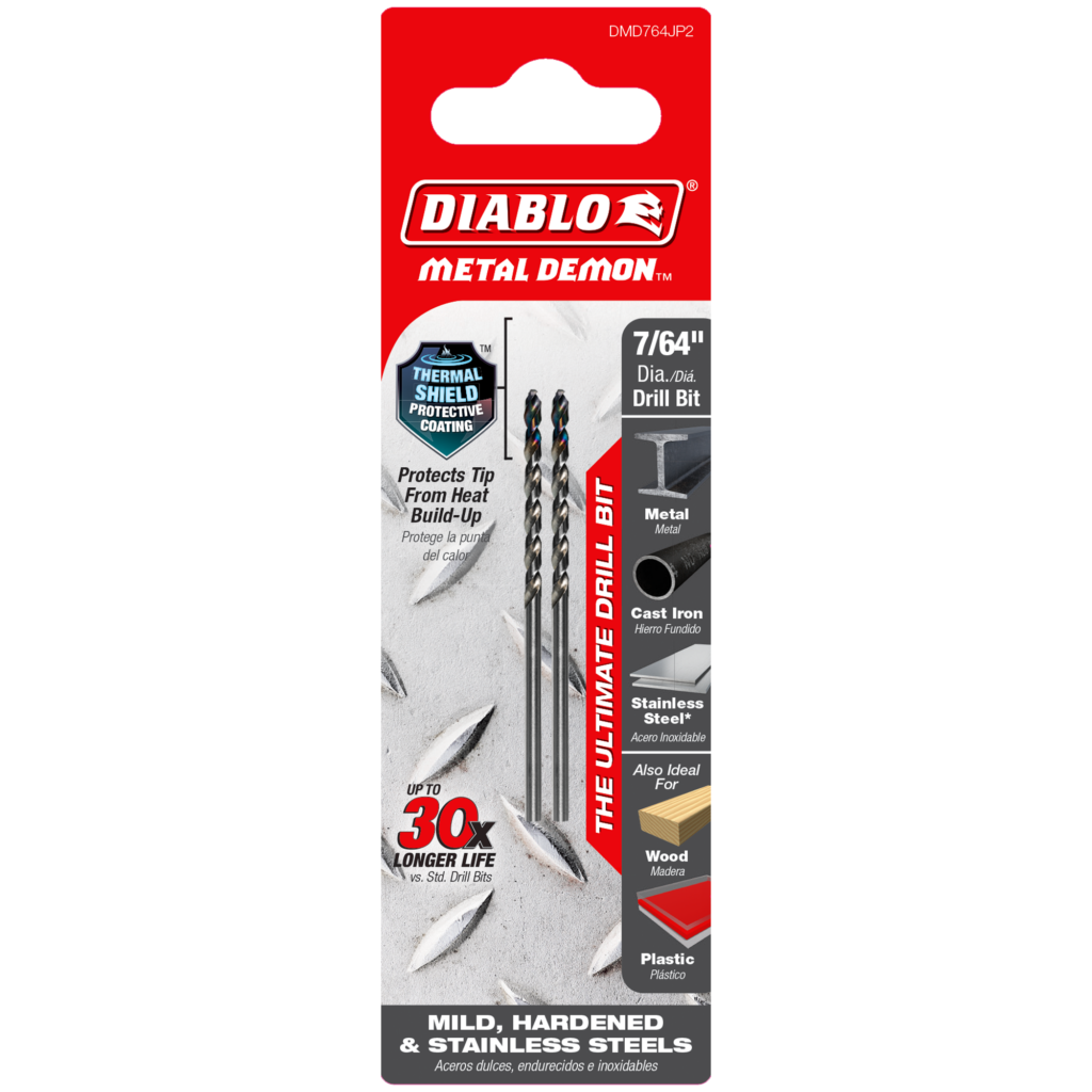 7/64" Metal Demon™ Drill Bits for Mild, Hardened and Stainless Steels (2-Pack)