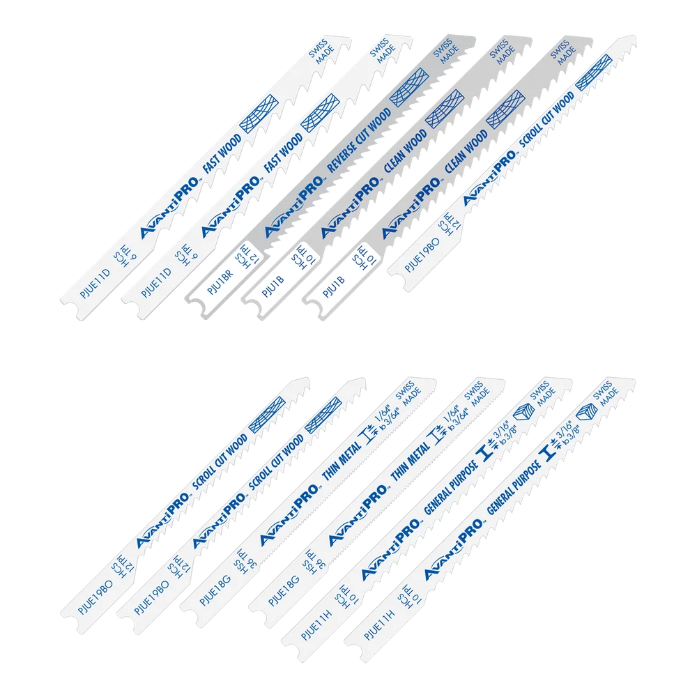 AvantiPRO U-Shank Jig Saw Blade Set for Wood & Metal (12-pieces)