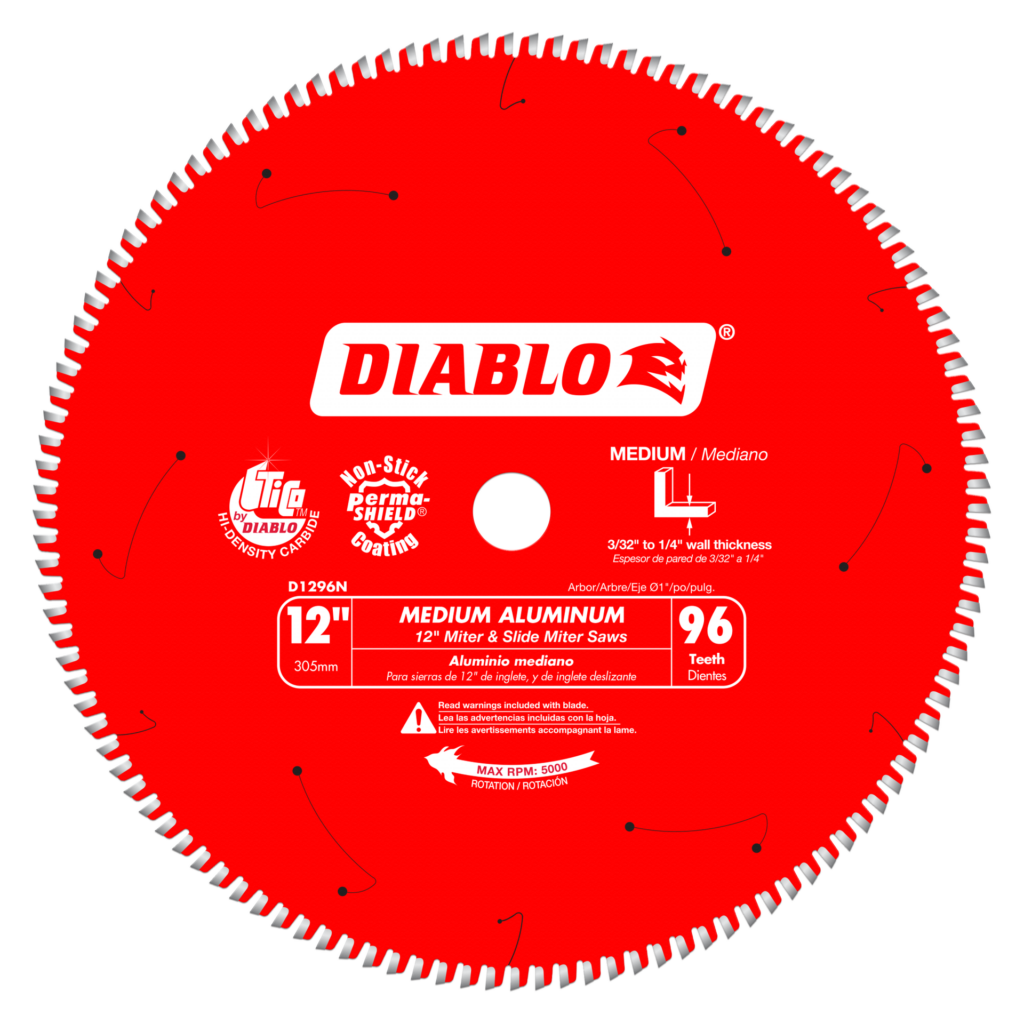 12" x 96-Teeth Saw Blade for Medium Aluminum