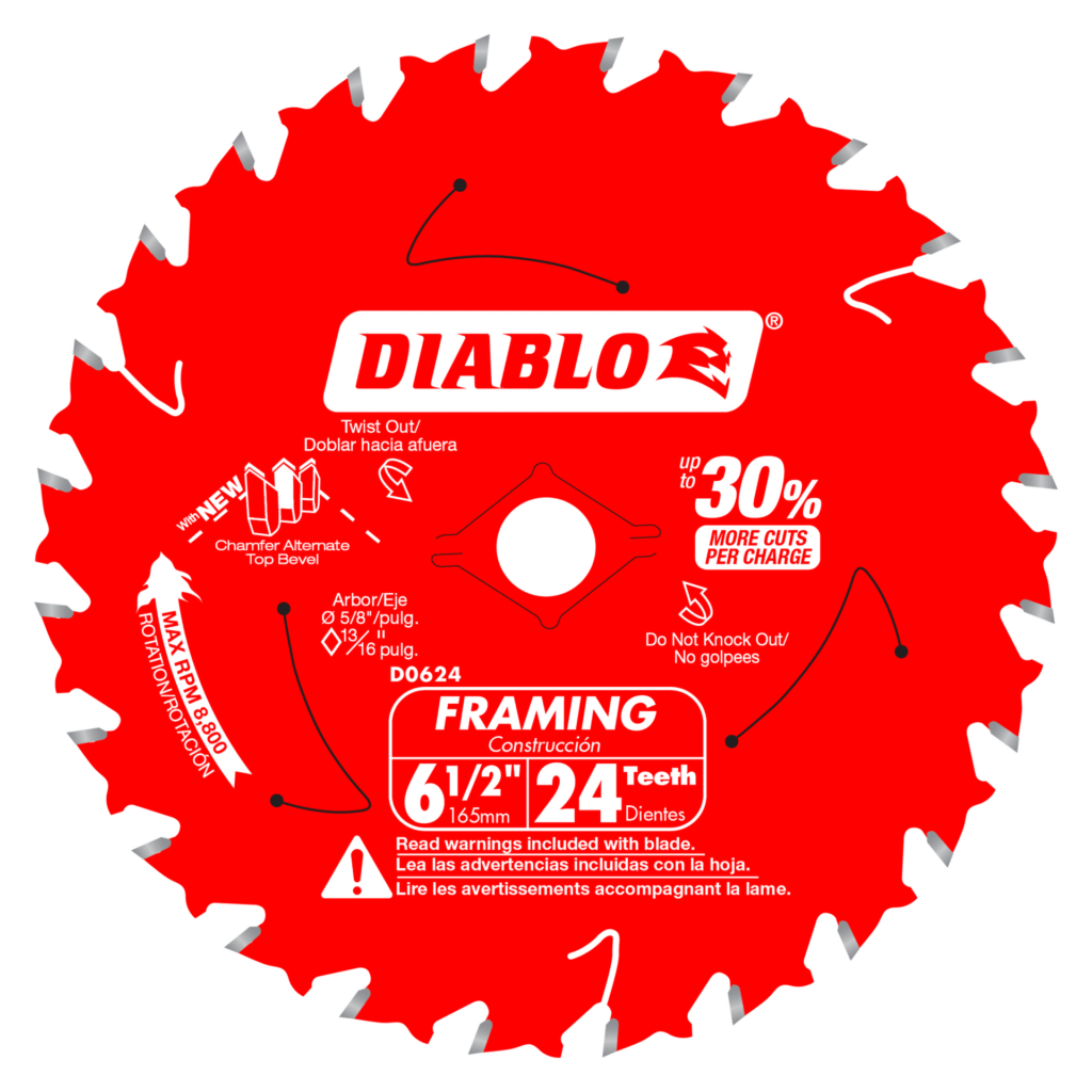6-1/2" x 24-Teeth Framing Saw Blade for Wood