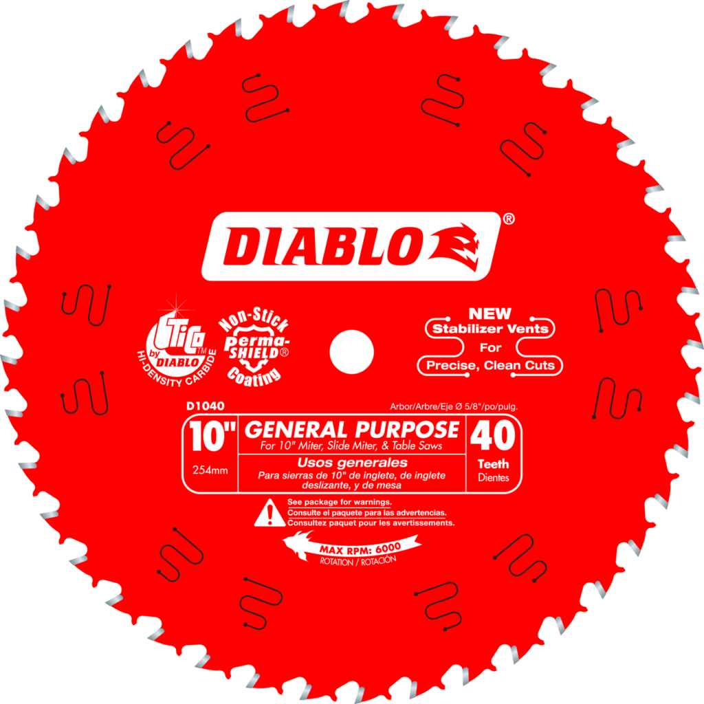 10" x 40-Teeth General Purpose Saw Blade for Wood