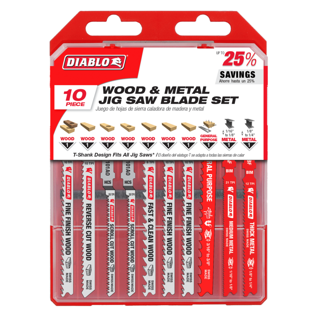 Jig Saw Blade Set for Wood & Metal (10-Piece)