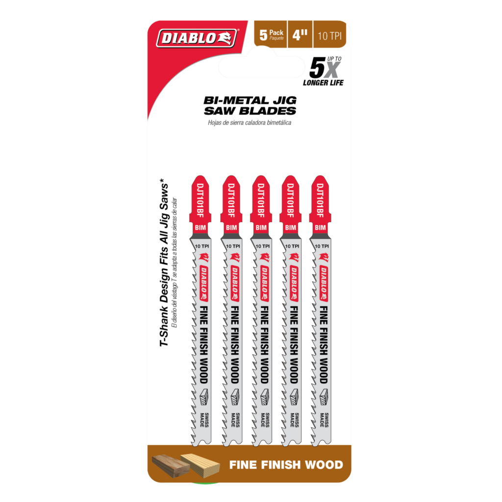 4" 10TPI Bi-Metal Jig Saw Blades for Wood (5-Pack)