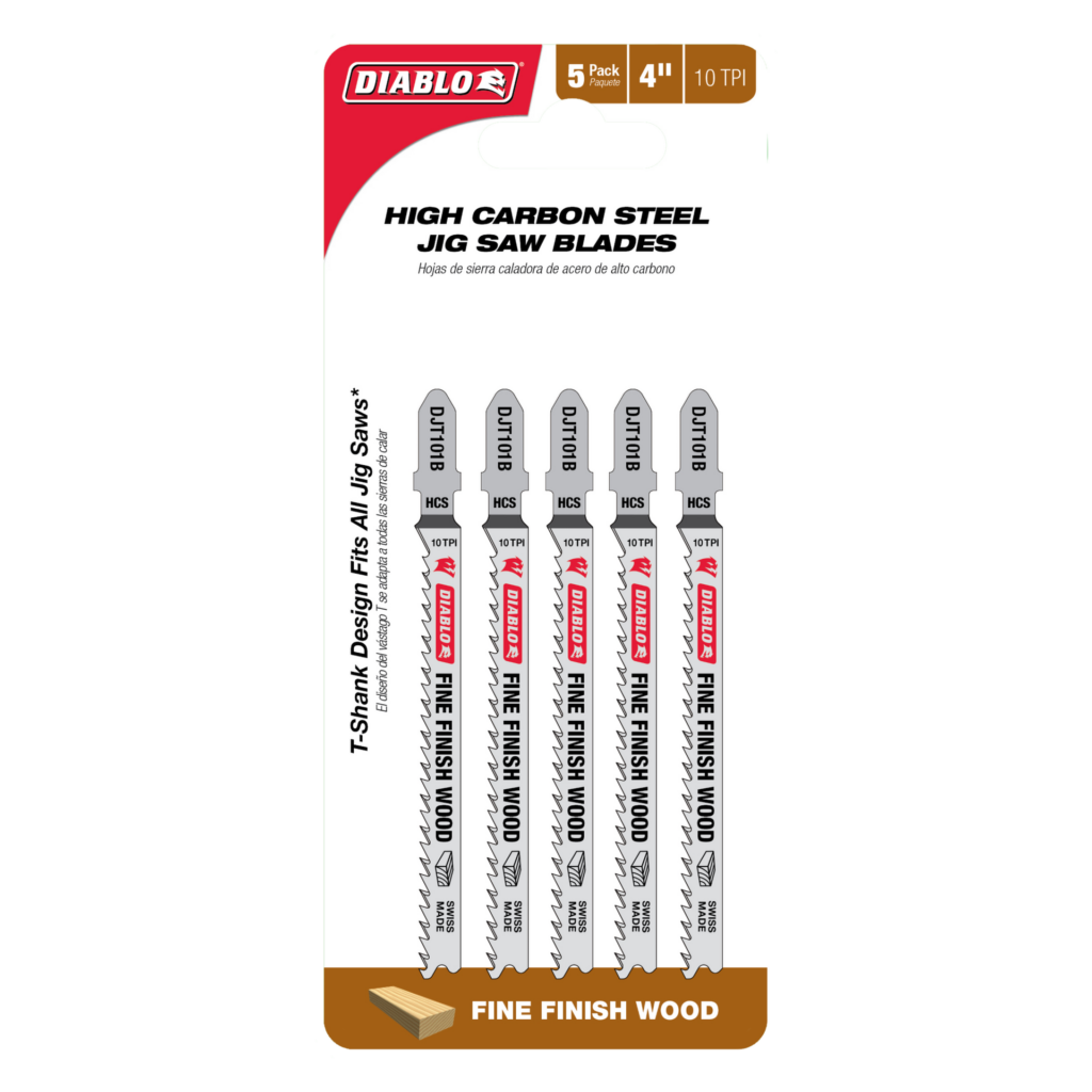 4" 10TPI High Carbon Steel Jig Saw Blades for Wood (5-Pack)