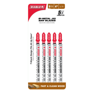 4" 6TPI Bi-Metal Jig Saw Blades for Clean Wood (5-Pack)