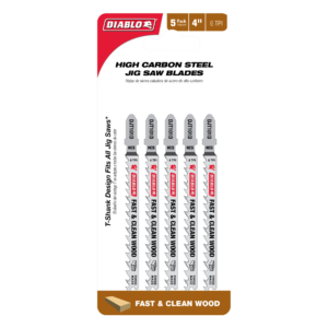 4" 6TPI High Carbon Steel Jig Saw Blades for Clean Wood (5-Pack)