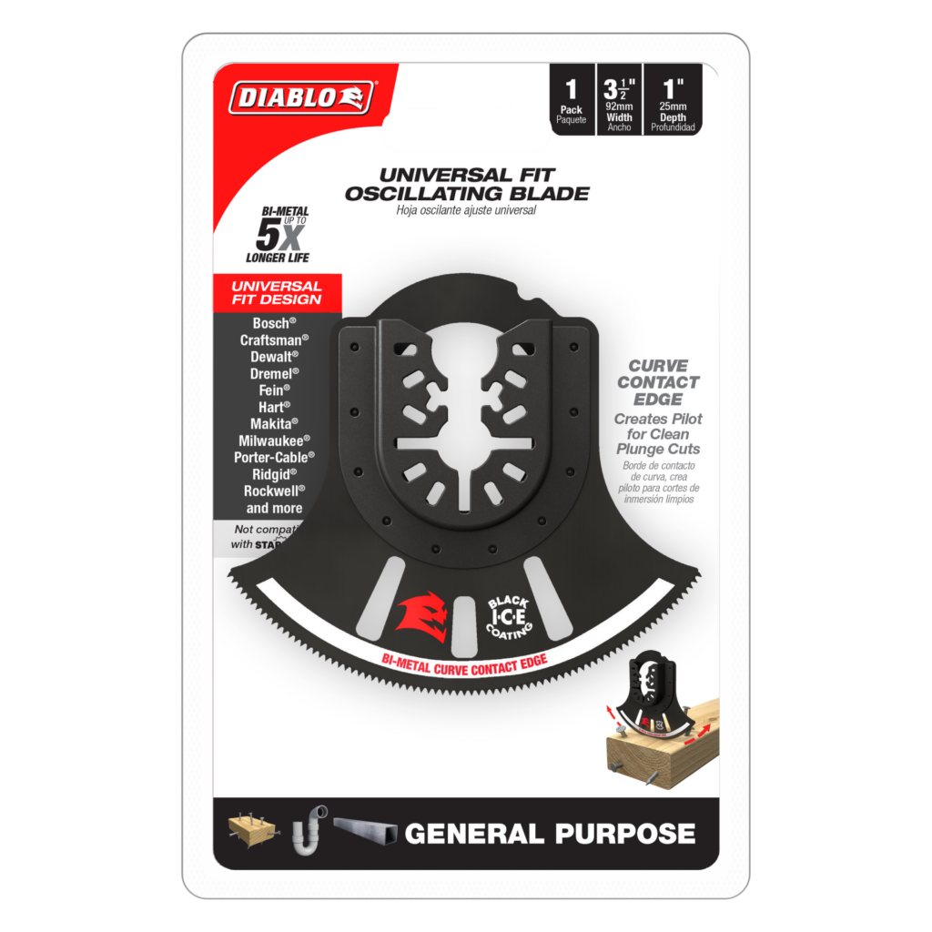 3-1/2" Demo Demon™ Universal Fit Bi-Metal Oscillating Blade for General Purpose Cuts