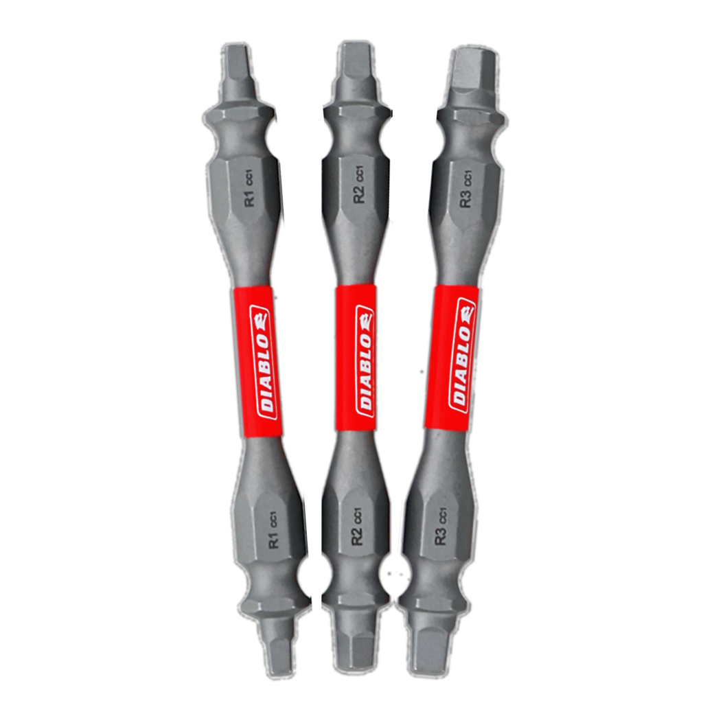 2-1/2" Assorted Double-Ended Square Drive Bits (3-Piece)