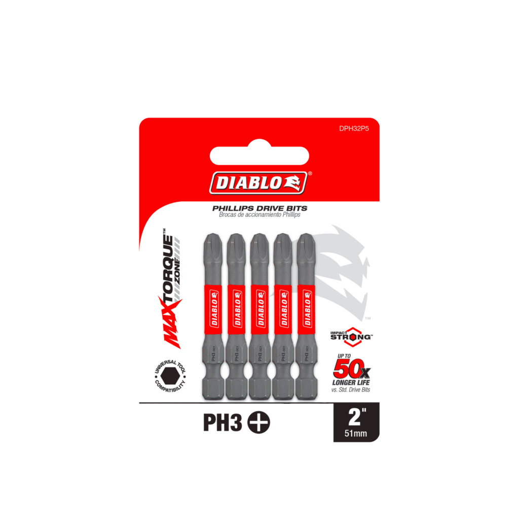 2" #3 Phillips Drive Bits (5-Pack)