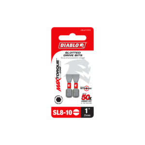 1" SL8-10 Slotted Drive Bits (2-Pack)