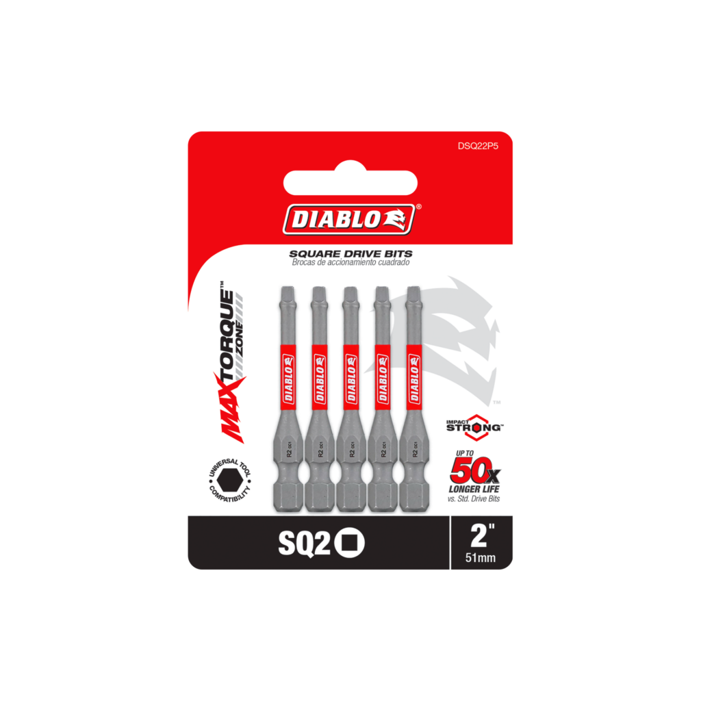 2" #2 Square Drive Bits (5-Pack)