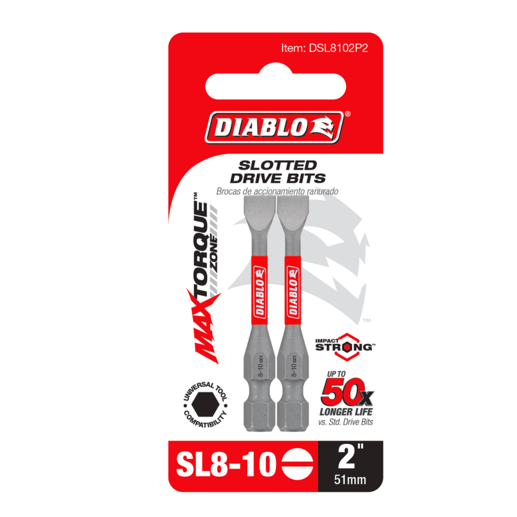 2" SL8-10 Slotted Drive Bits