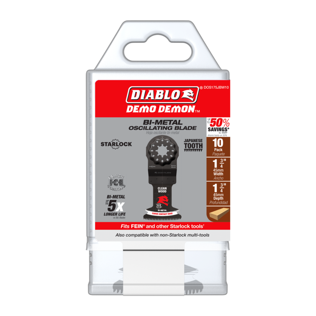 Diablo Demo Demon™ 1-3/4"  Starlock Bi-Metal Oscillating Blades for Clean Wood (10-Pack)