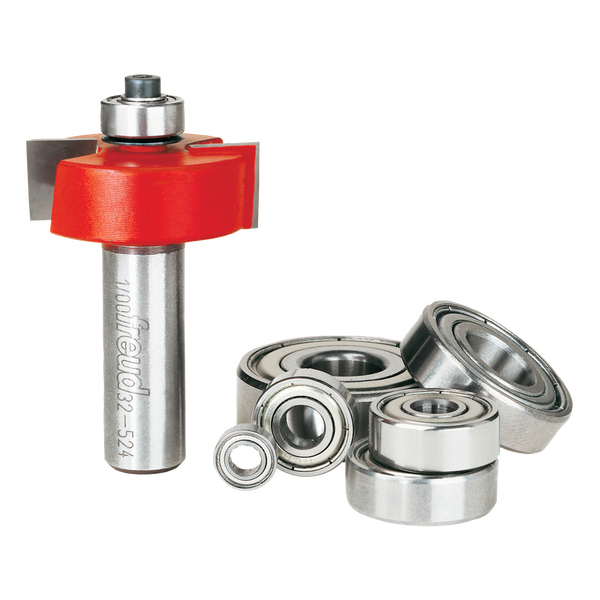 flush, 1/8",1/4",5/16",3/8",7/16",1/2" Depth Rabbeting Bit with Bearings 1/2" Shank