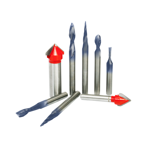 8 Piece CNC Router Bit Signmaking Set